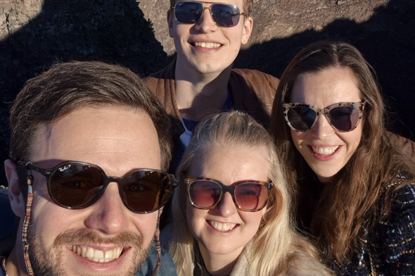 Collega's op de Vesuvius